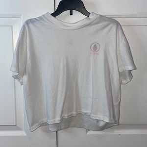 Volcom white tank top, I have wore it about 3 times no stains or problems.